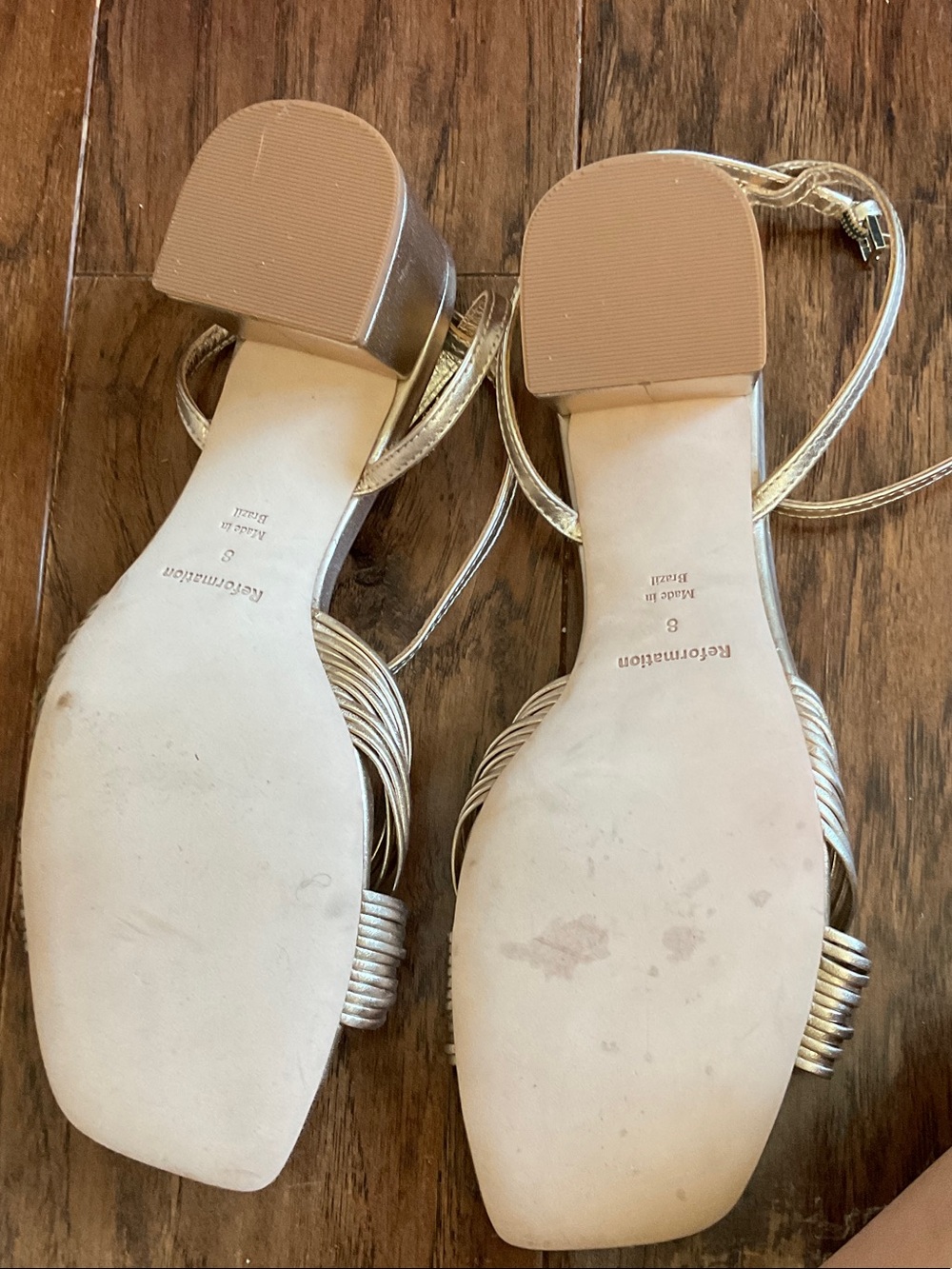Reformation Gold Knot Ankle-Strap Sandals - Picture 3 of 3